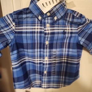 PLAID POLO SHIRT blue